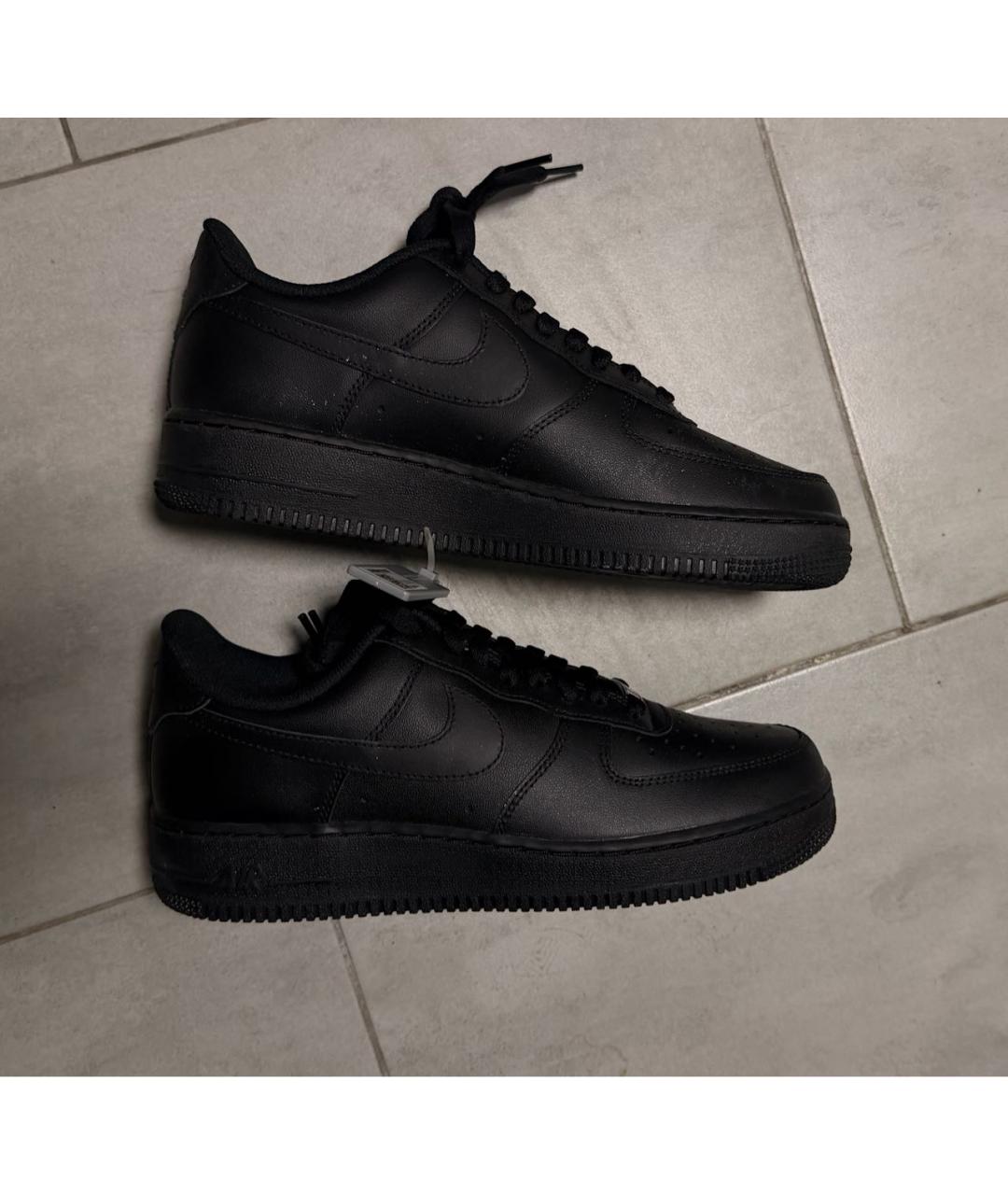 NIKE Черные кожаные низкие кроссовки / кеды, фото 4