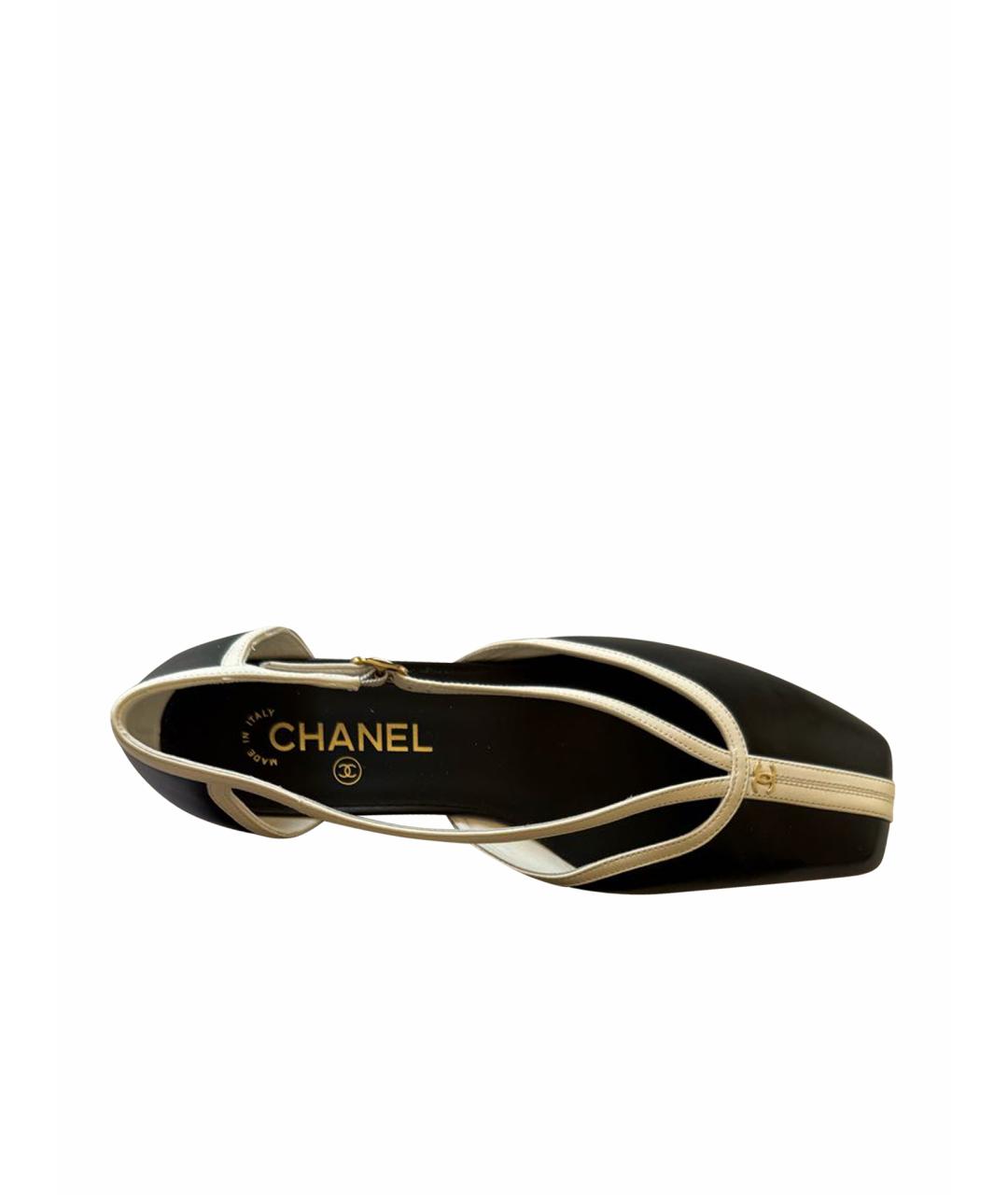 CHANEL Черные кожаные туфли, фото 4
