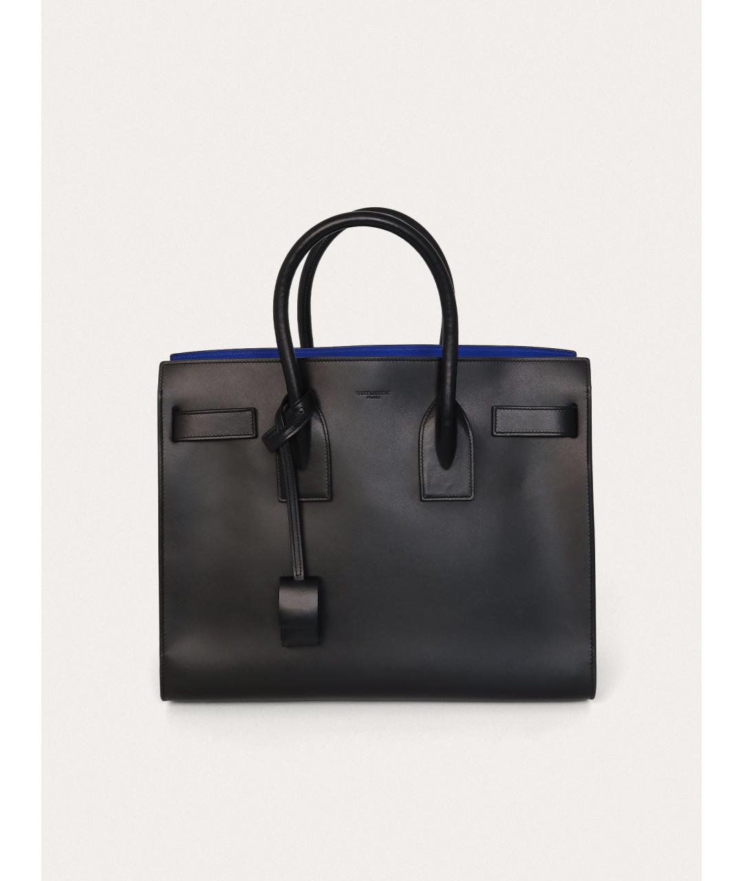 SAINT LAURENT Черная кожаная сумка с короткими ручками, фото 9