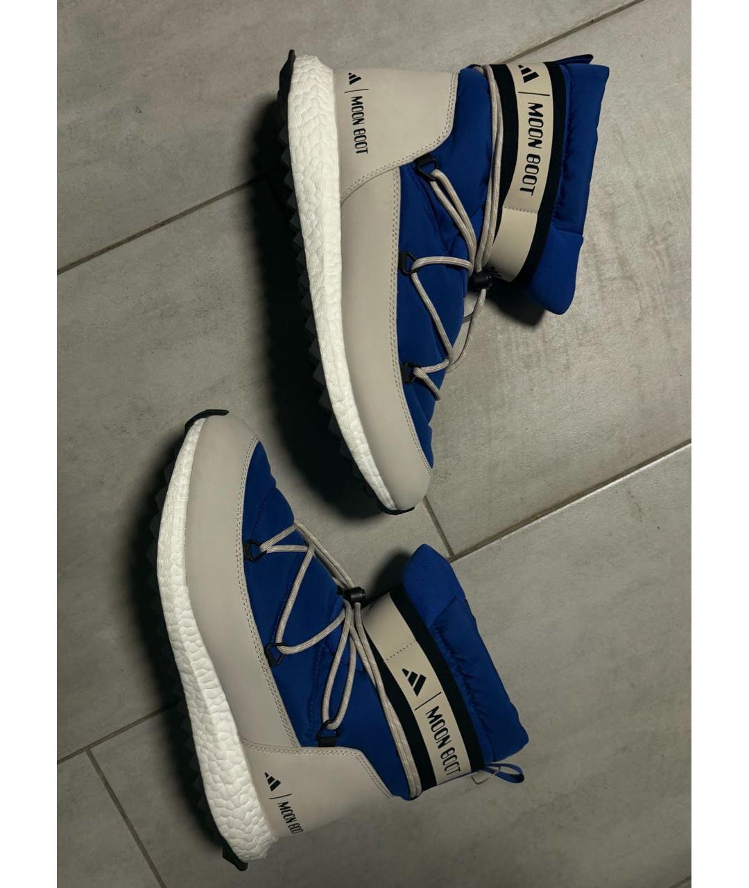 ADIDAS Синие синтетические высокие ботинки, фото 4