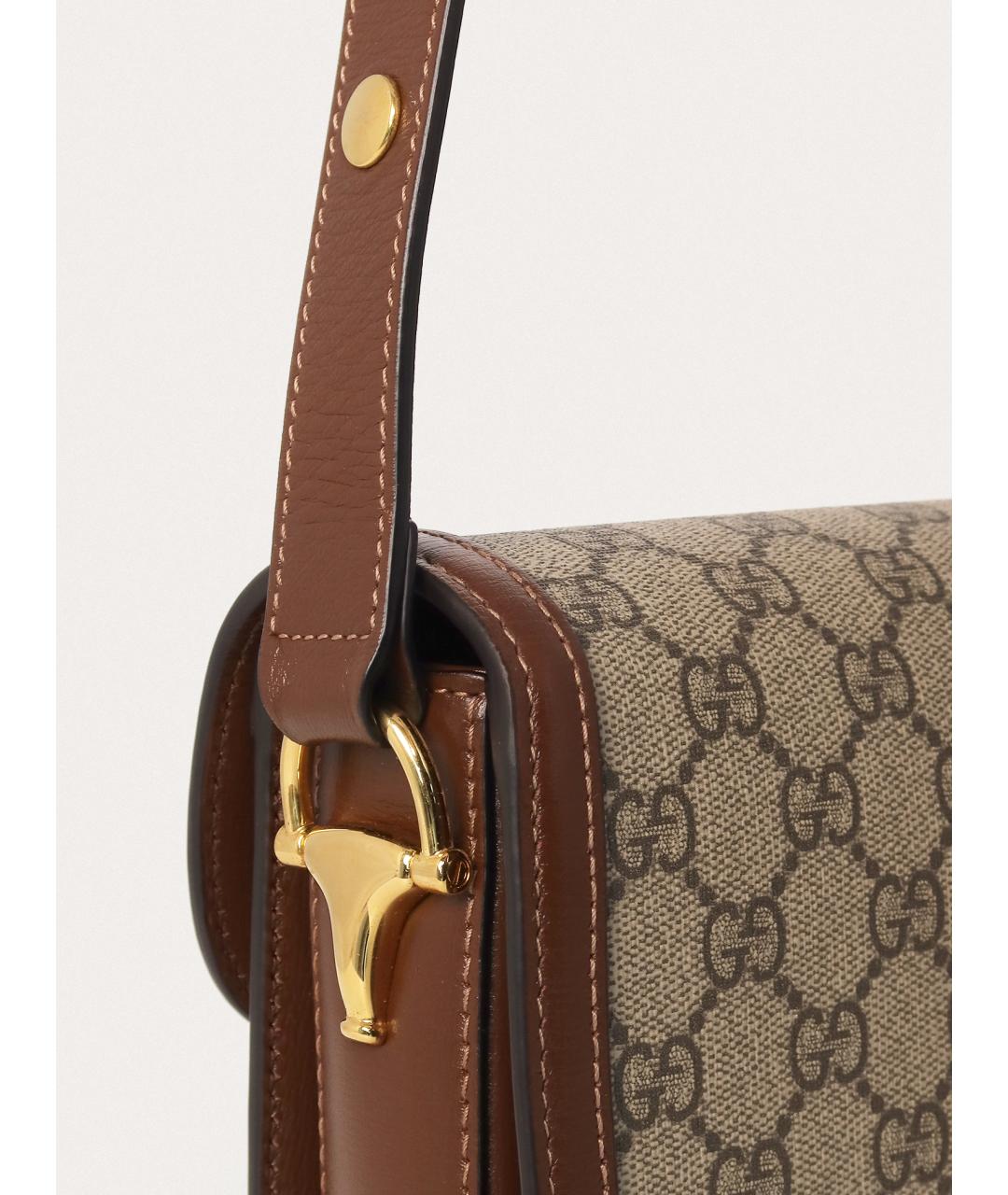 GUCCI Коричневая кожаная сумка через плечо, фото 5