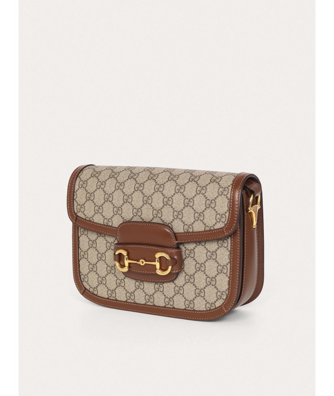 GUCCI Коричневая кожаная сумка через плечо, фото 2