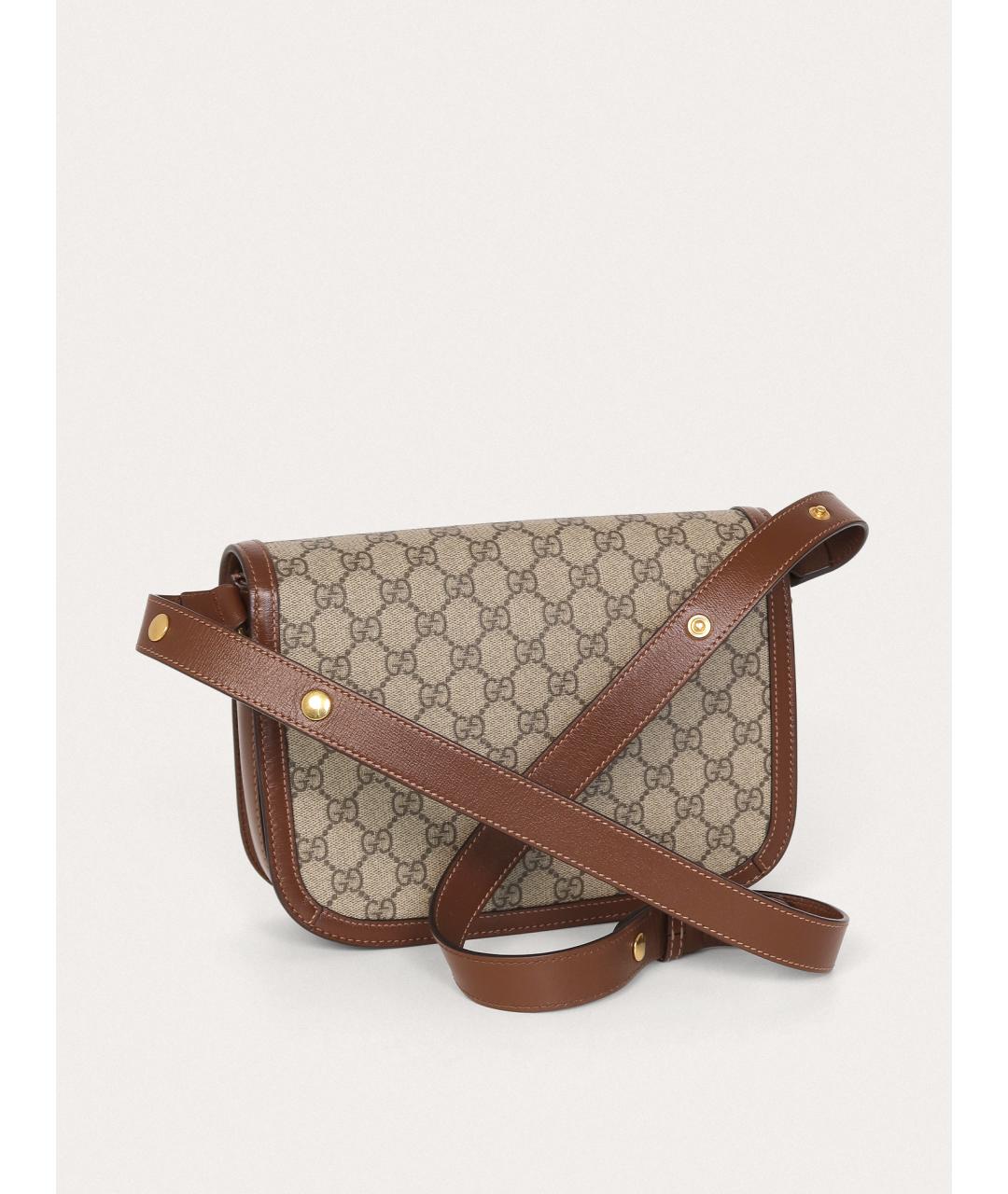 GUCCI Коричневая кожаная сумка через плечо, фото 3