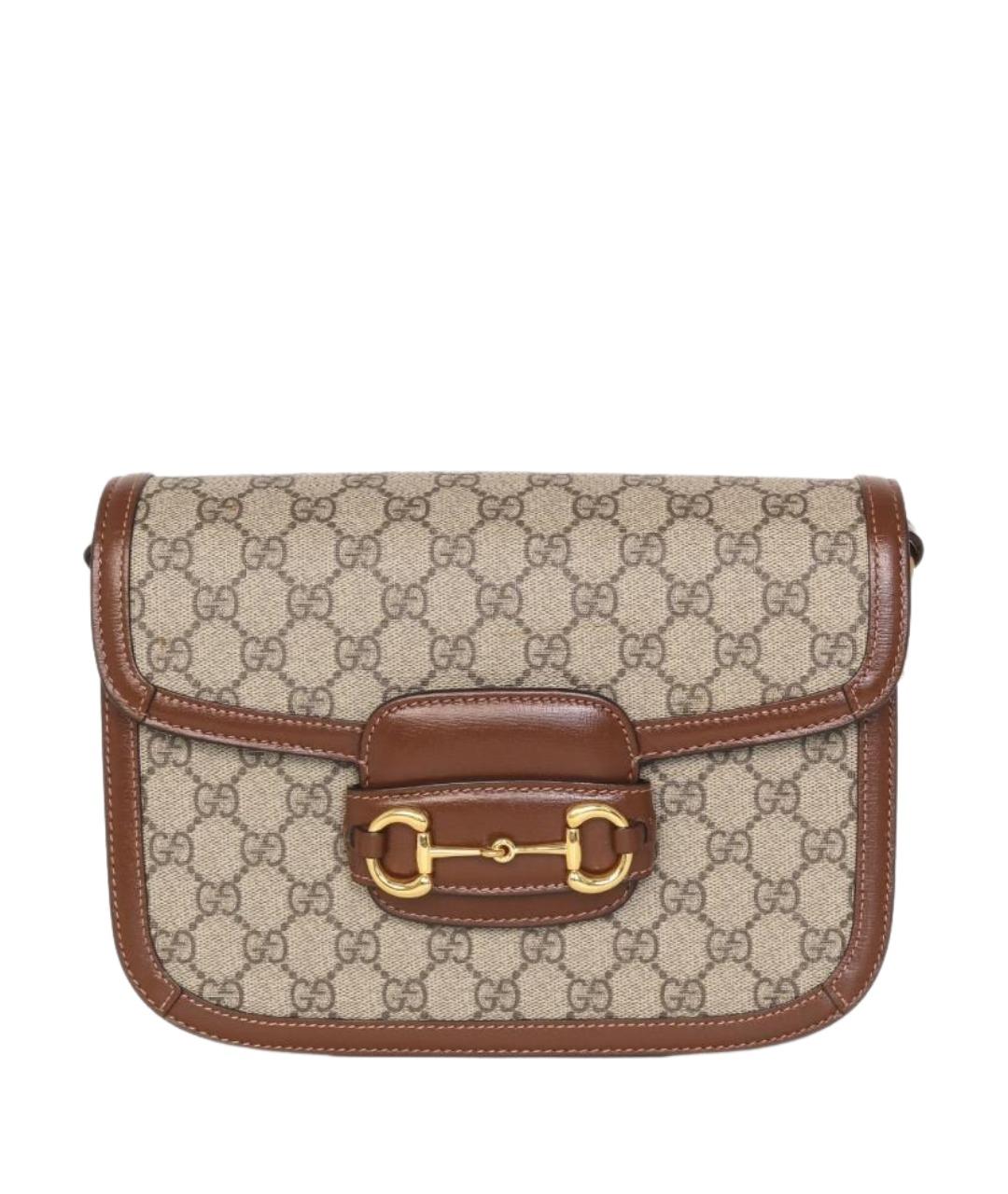 GUCCI Коричневая кожаная сумка через плечо, фото 1