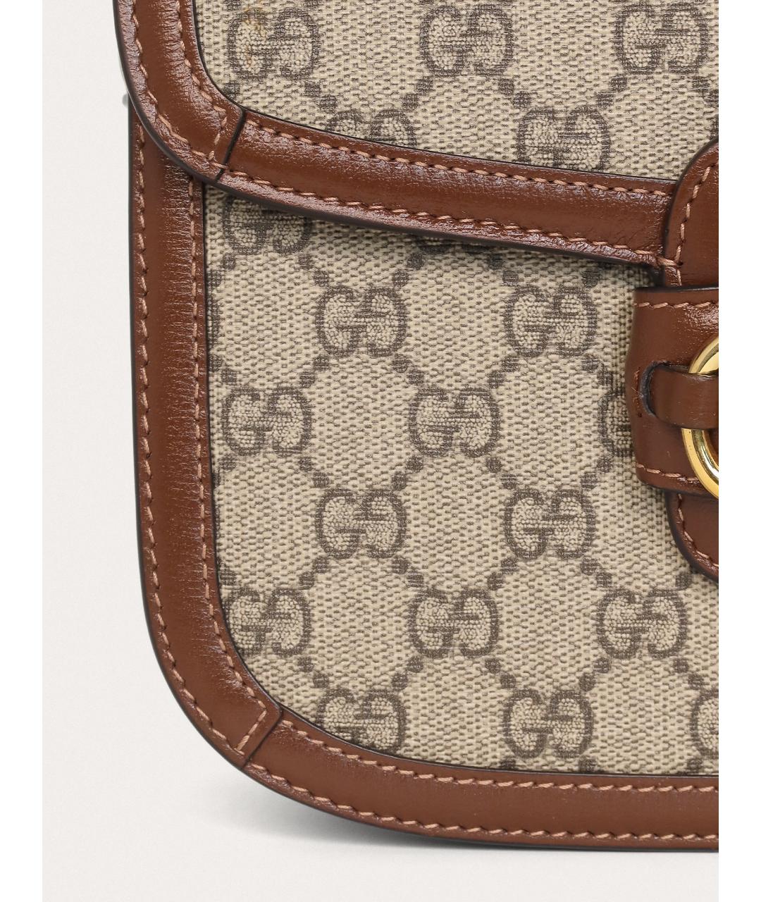 GUCCI Коричневая кожаная сумка через плечо, фото 6