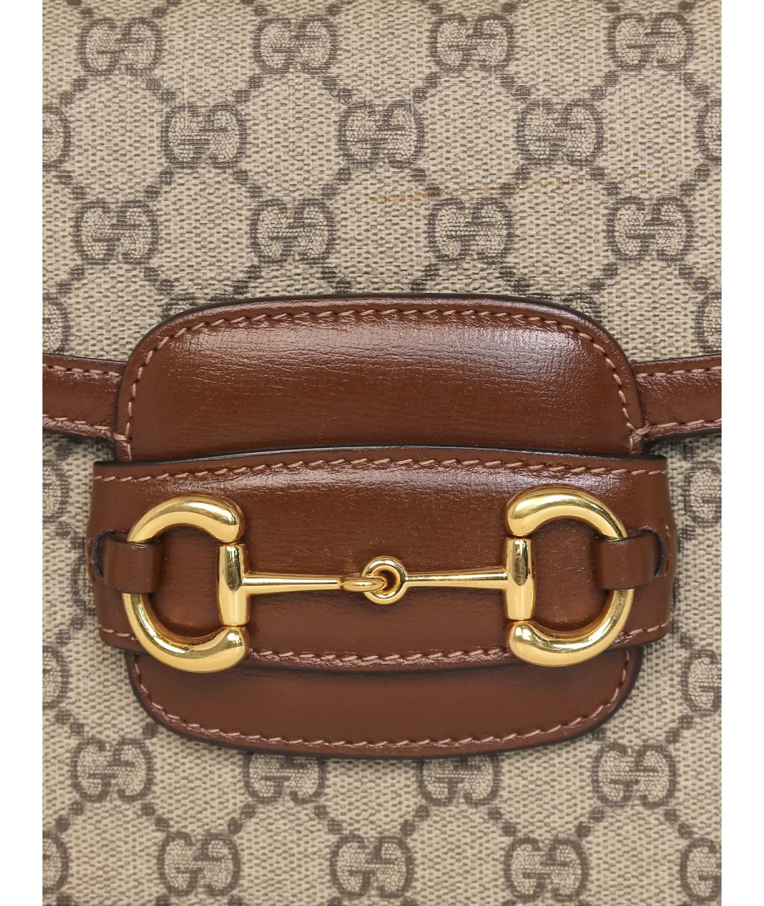 GUCCI Коричневая кожаная сумка через плечо, фото 7
