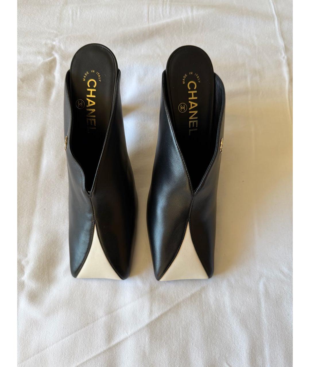 CHANEL Черные кожаные мюли, фото 2