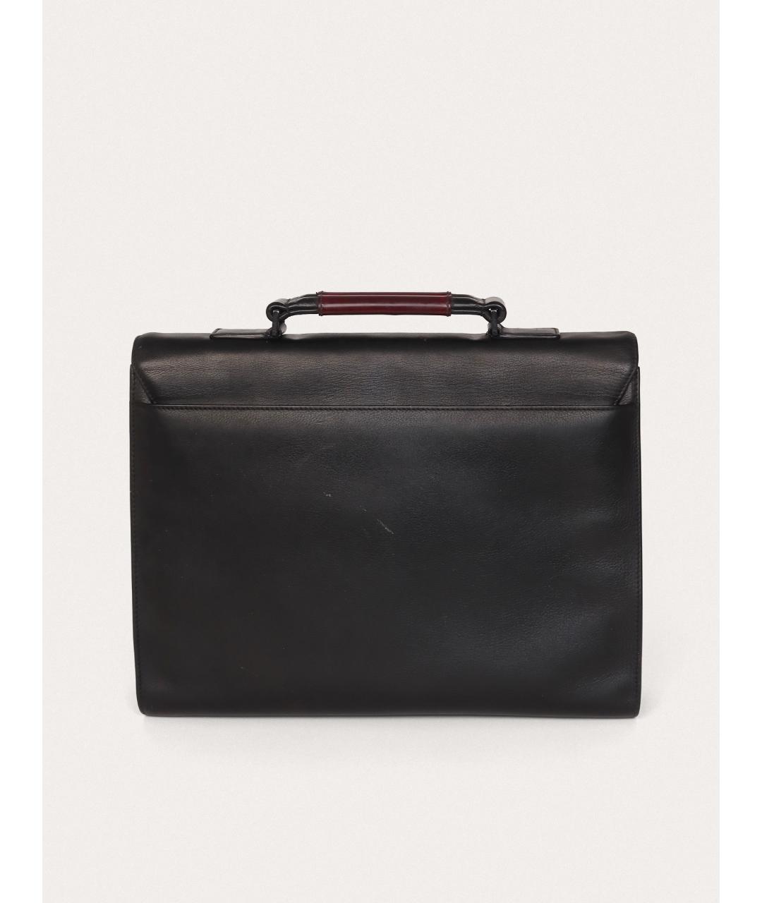 CHRISTIAN DIOR Черный кожаный портфель, фото 3