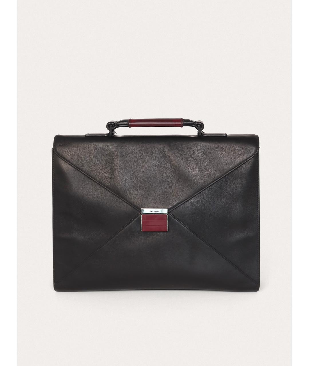 CHRISTIAN DIOR Черный кожаный портфель, фото 9