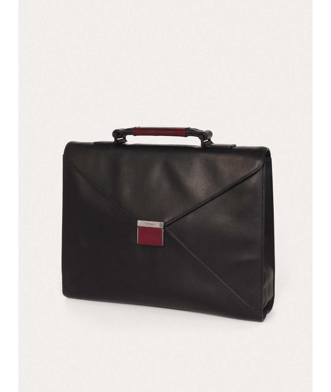 CHRISTIAN DIOR Черный кожаный портфель, фото 2
