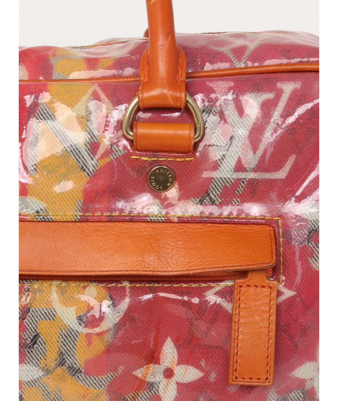 LOUIS VUITTON Красная кожаная сумка с короткими ручками, фото 5