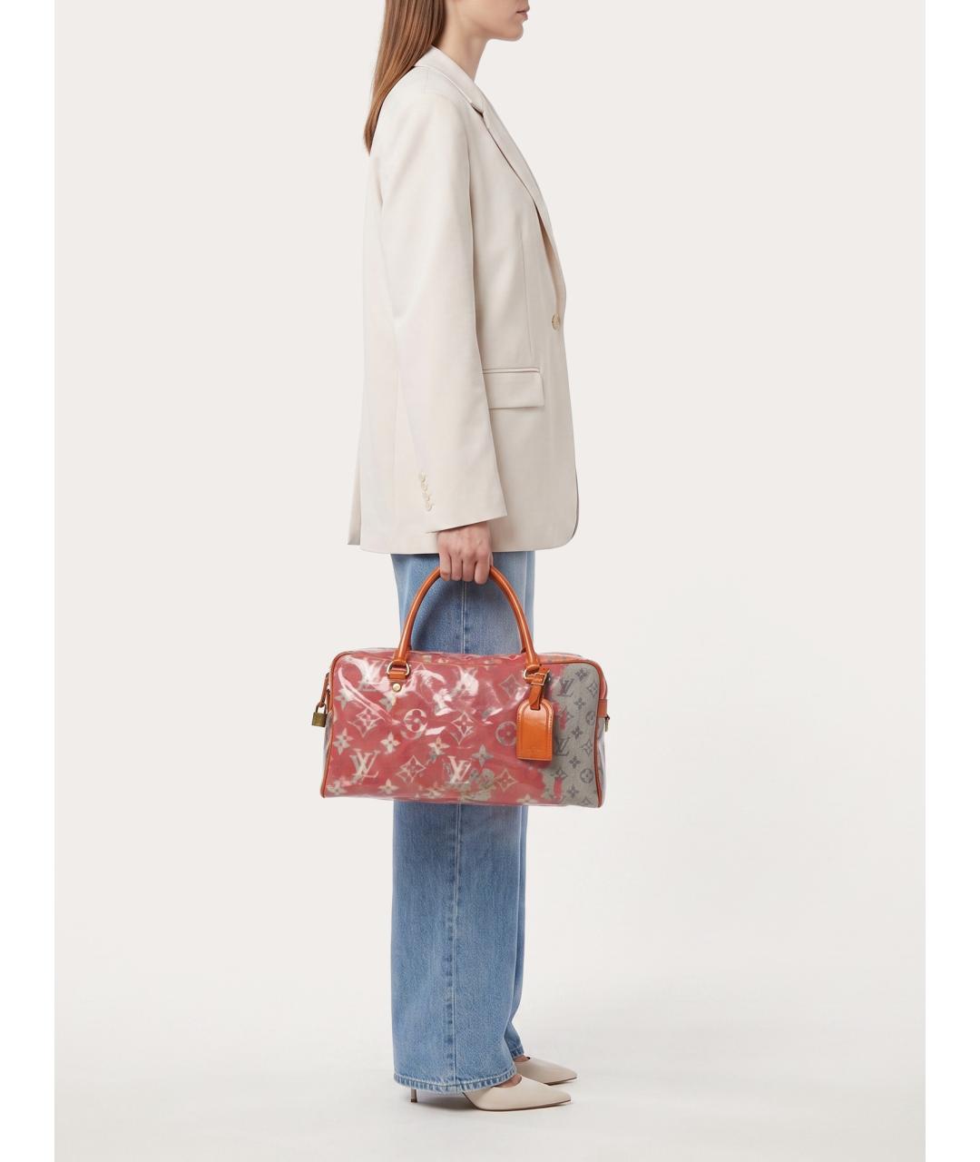 LOUIS VUITTON Красная кожаная сумка с короткими ручками, фото 8