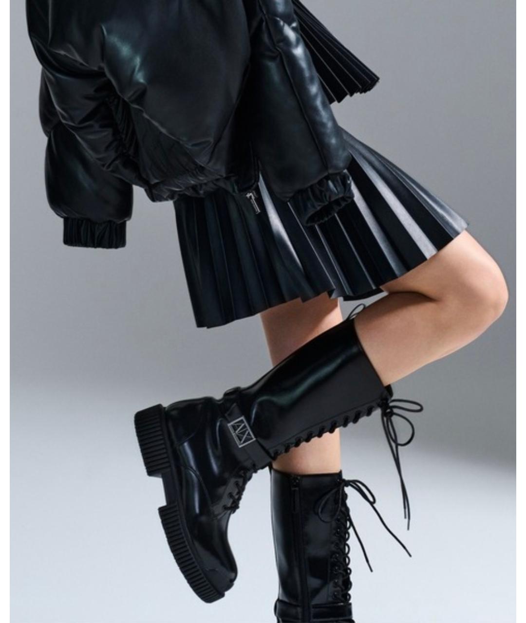 ARMANI EXCHANGE Черные сапоги из искусственной кожи, фото 3