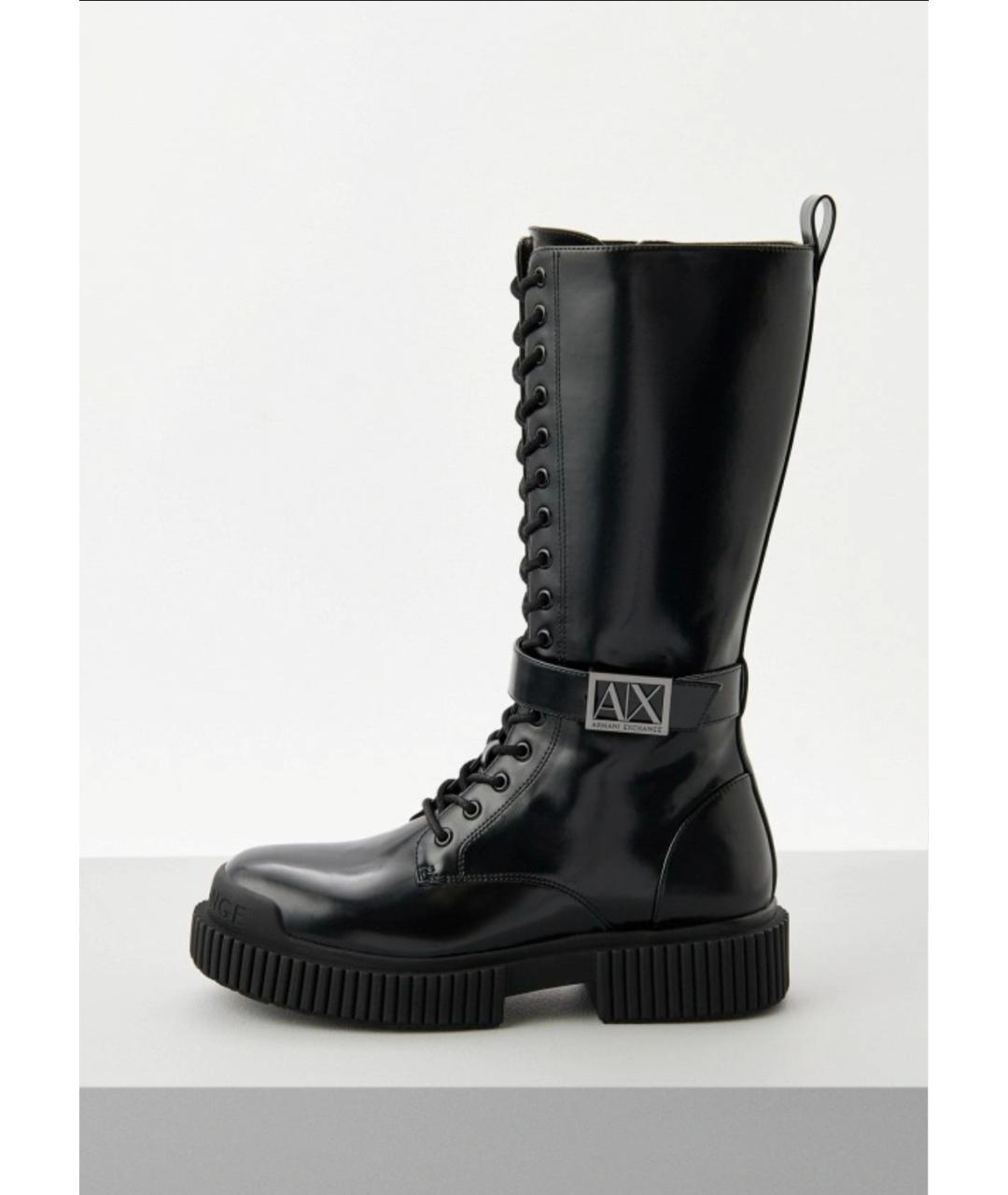ARMANI EXCHANGE Черные сапоги из искусственной кожи, фото 10