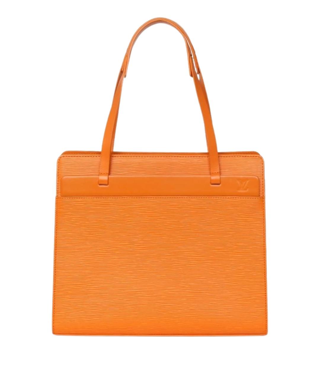 LOUIS VUITTON Оранжевая кожаная сумка с короткими ручками, фото 1