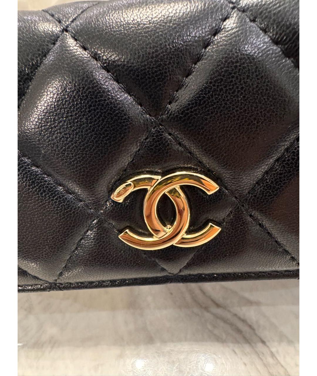 CHANEL Черная кожаная поясная сумка, фото 5