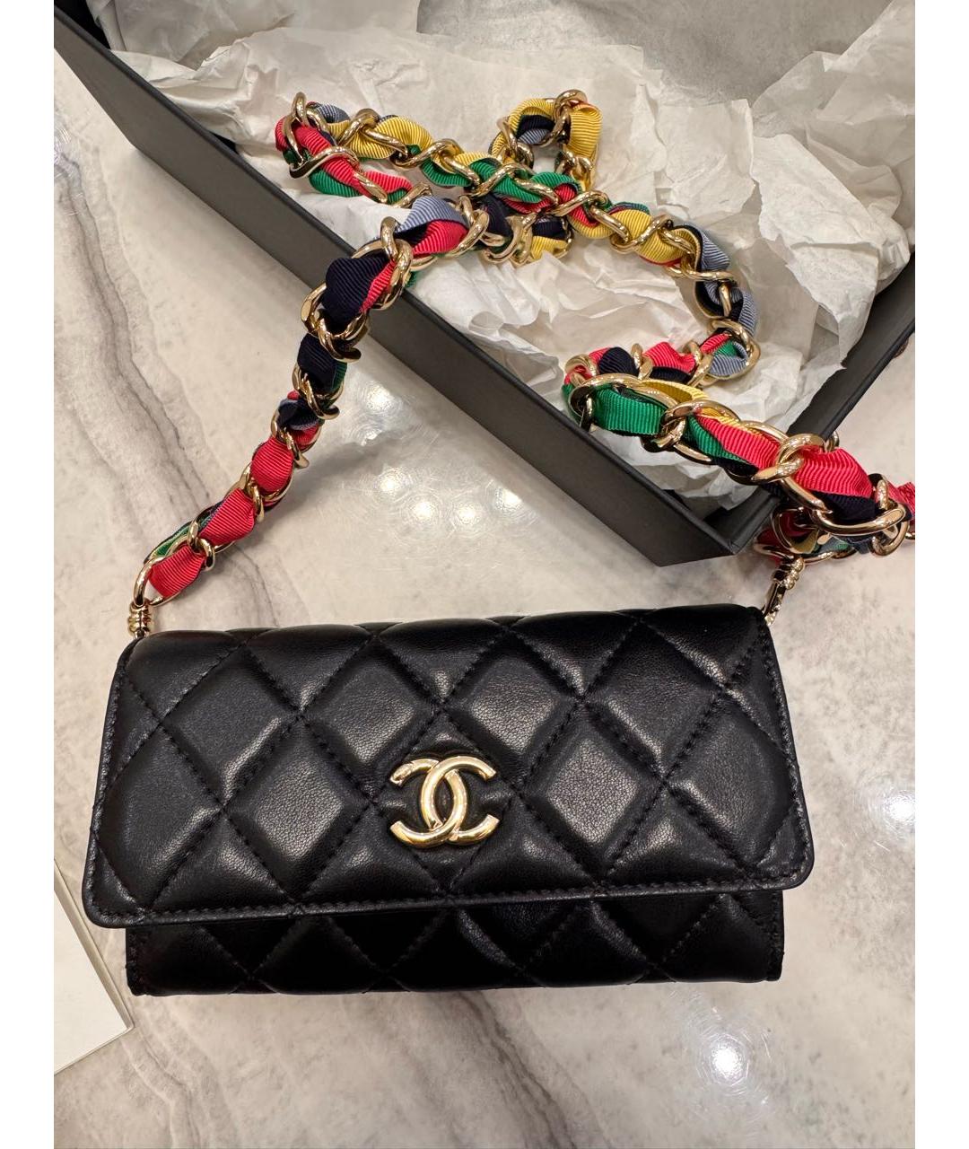 CHANEL Черная кожаная поясная сумка, фото 8