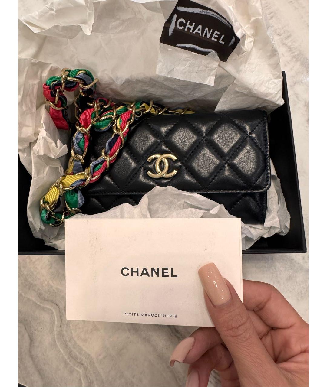 CHANEL Черная кожаная поясная сумка, фото 7