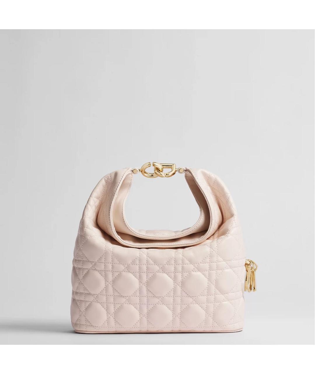 CHRISTIAN DIOR Розовая кожаная сумка с короткими ручками, фото 8