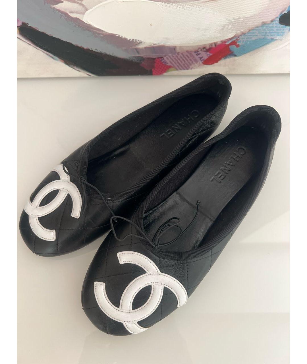 CHANEL Черные кожаные балетки, фото 7