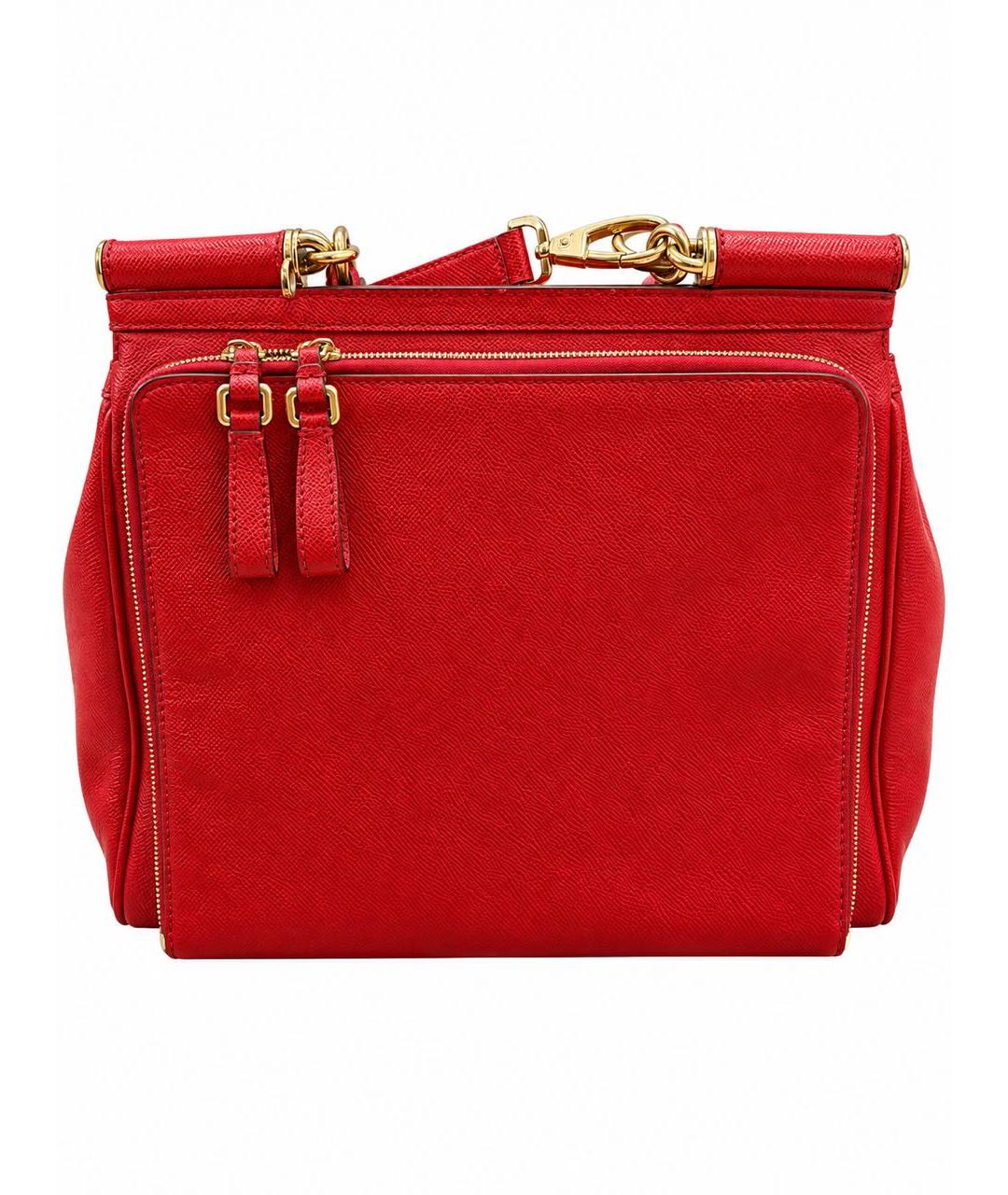 DOLCE&GABBANA Красная кожаная сумка с короткими ручками, фото 3