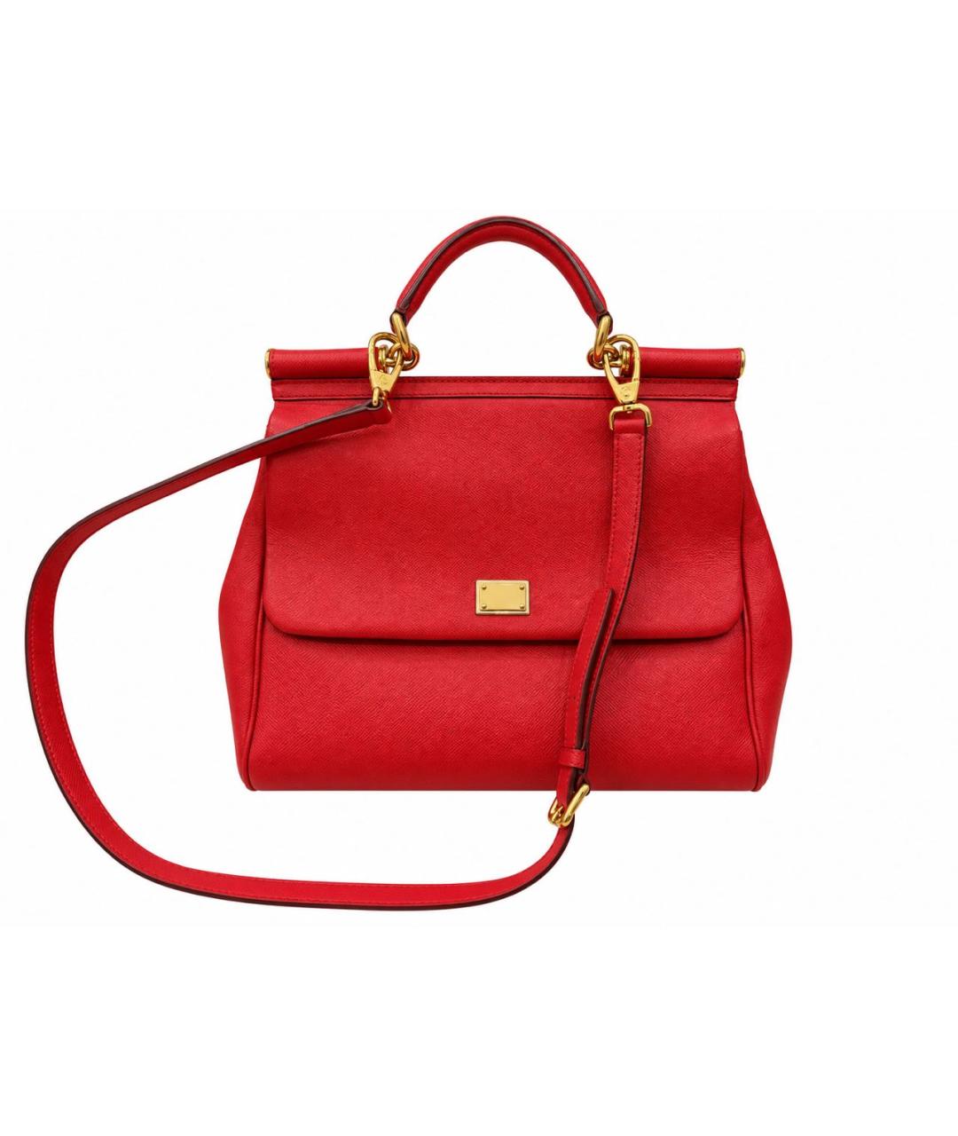 DOLCE&GABBANA Красная кожаная сумка с короткими ручками, фото 7