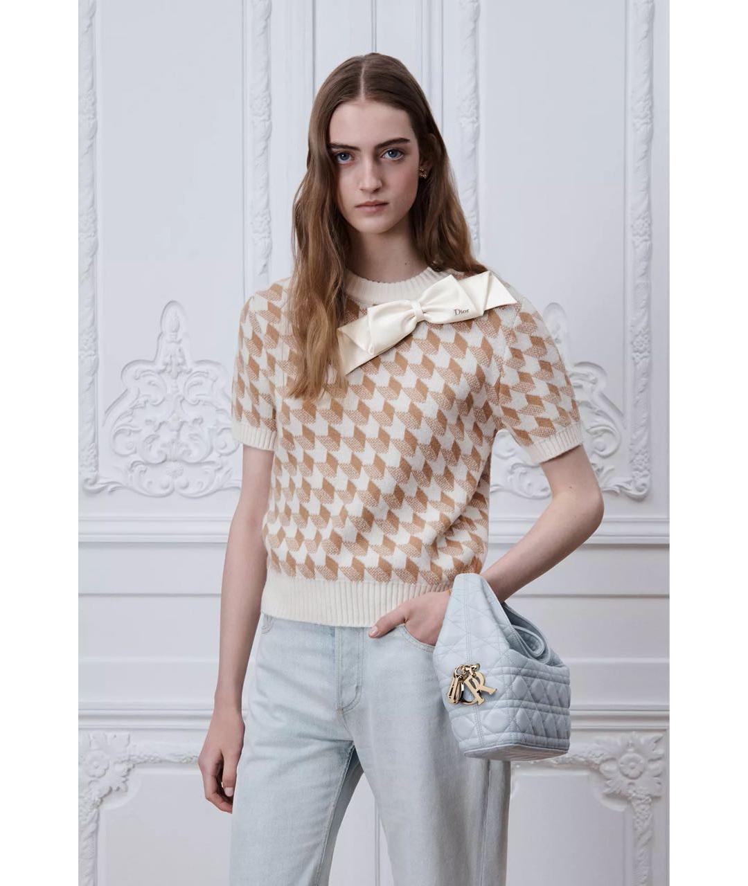CHRISTIAN DIOR Голубая кожаная сумка с короткими ручками, фото 7