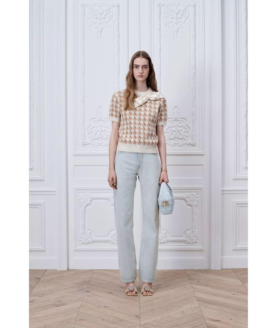 CHRISTIAN DIOR Голубая кожаная сумка с короткими ручками, фото 8