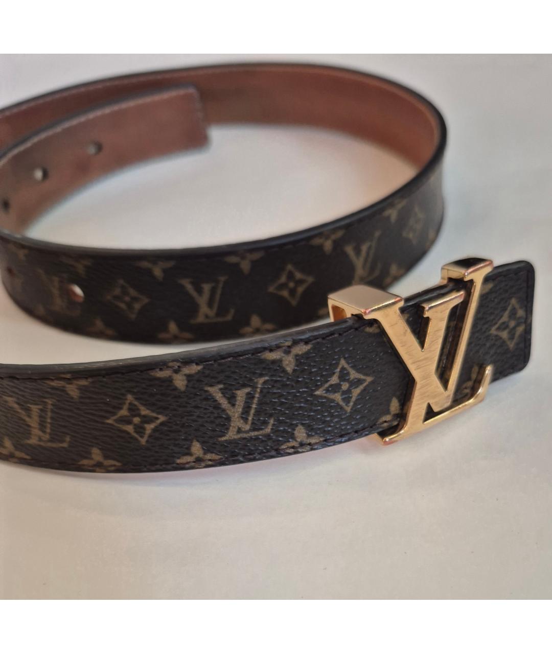 LOUIS VUITTON Коричневый кожаный ремень, фото 5