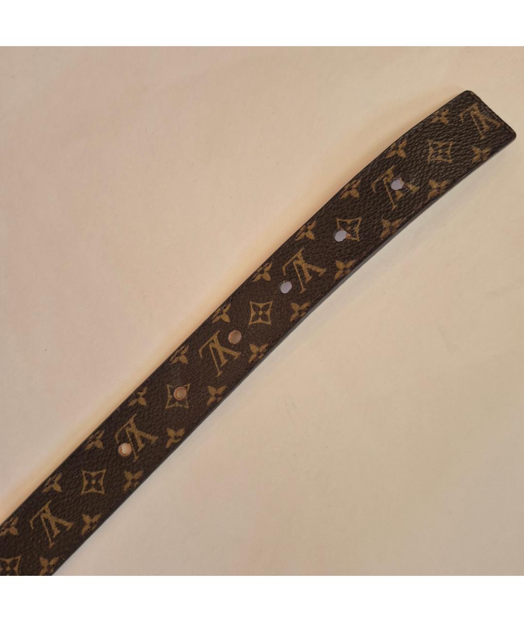 LOUIS VUITTON Коричневый кожаный ремень, фото 7