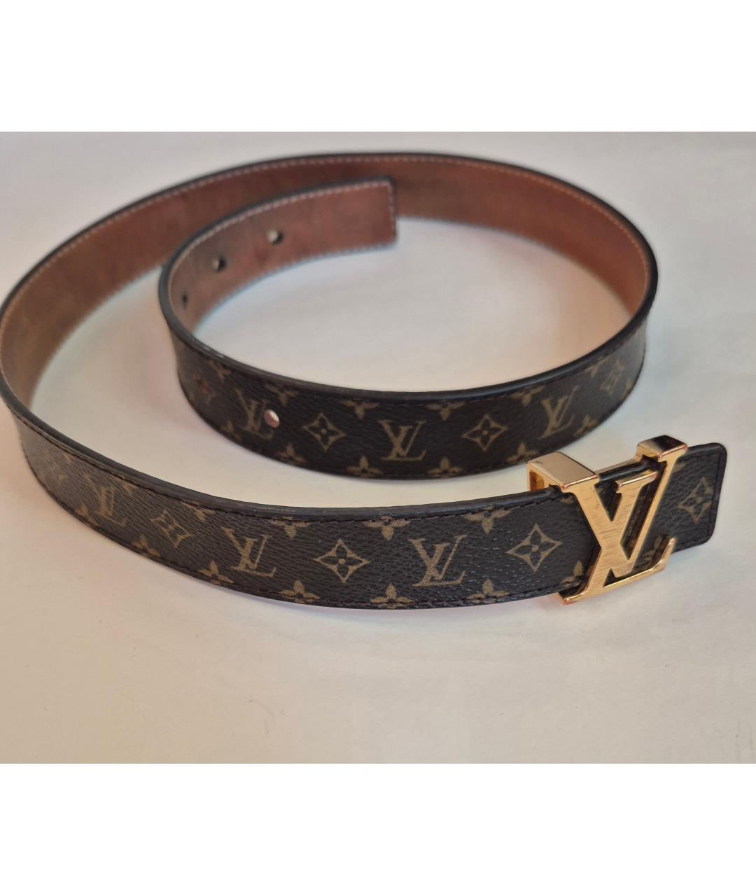 LOUIS VUITTON Коричневый кожаный ремень, фото 2
