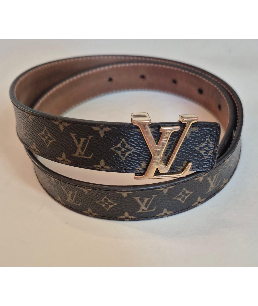 LOUIS VUITTON Коричневый кожаный ремень, фото 10