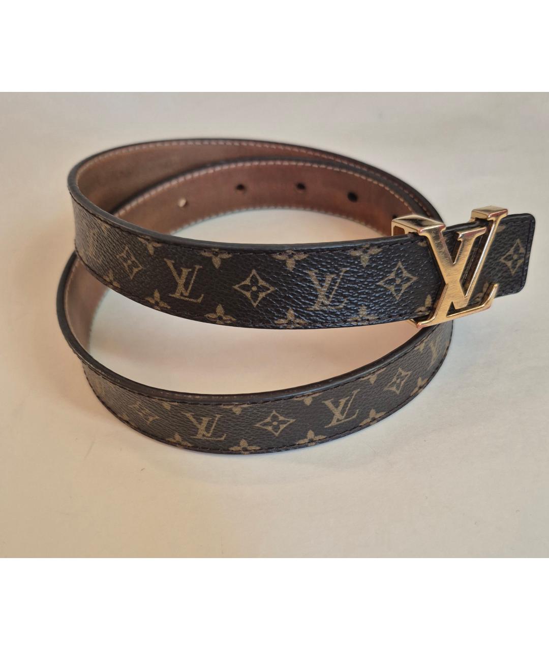 LOUIS VUITTON Коричневый кожаный ремень, фото 9