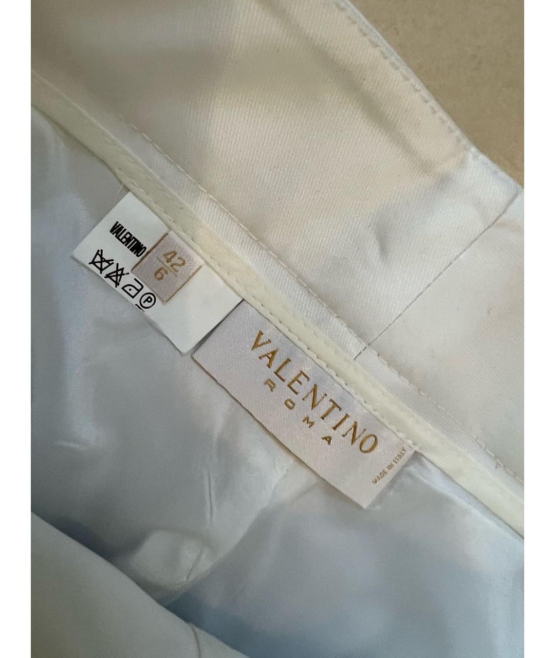 VALENTINO Белые шелковые брюки узкие, фото 3