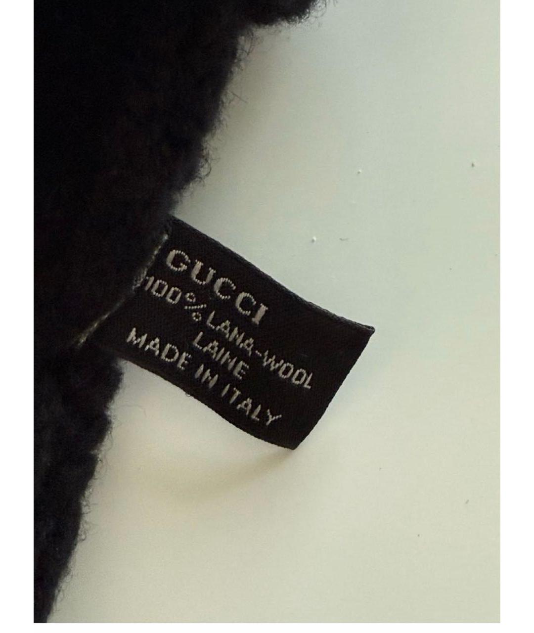 GUCCI Черная шерстяная шапка, фото 3