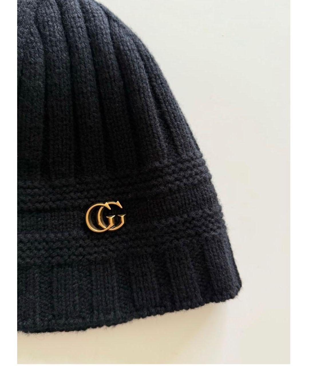GUCCI Черная шерстяная шапка, фото 4