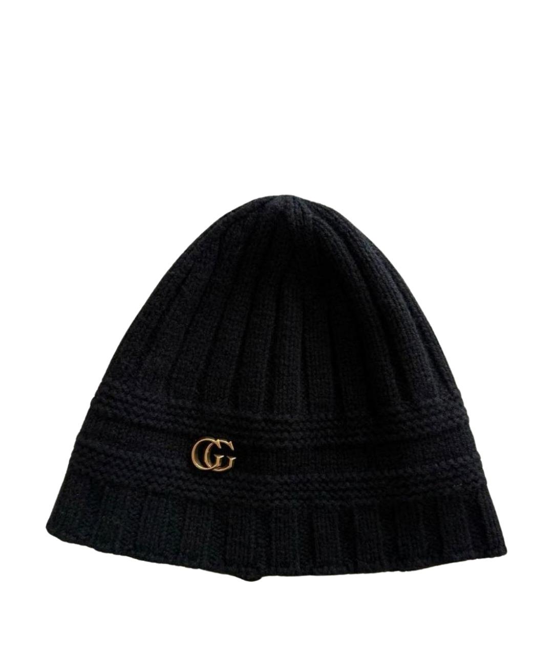GUCCI Черная шерстяная шапка, фото 1