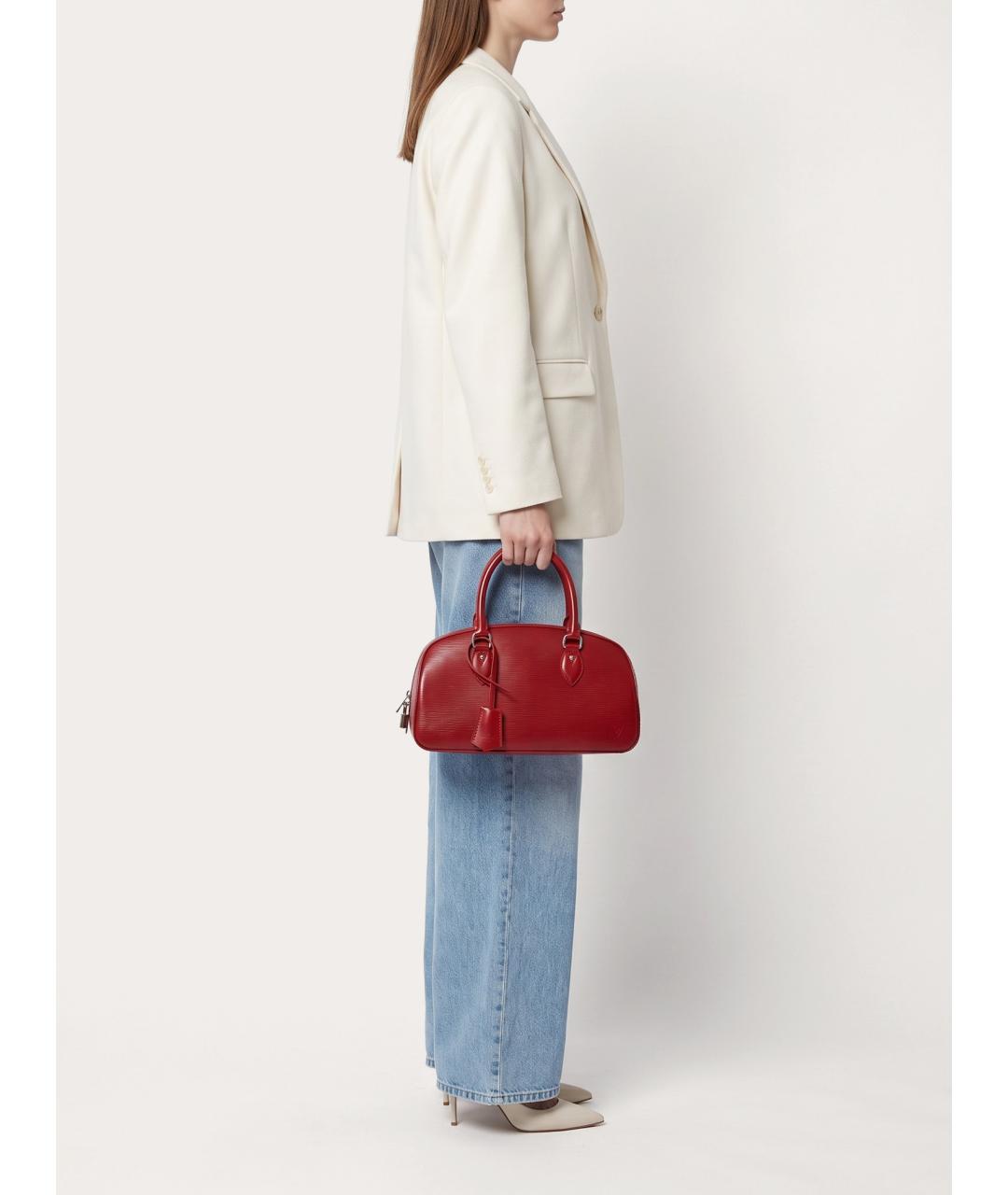 LOUIS VUITTON Красная кожаная сумка с короткими ручками, фото 8