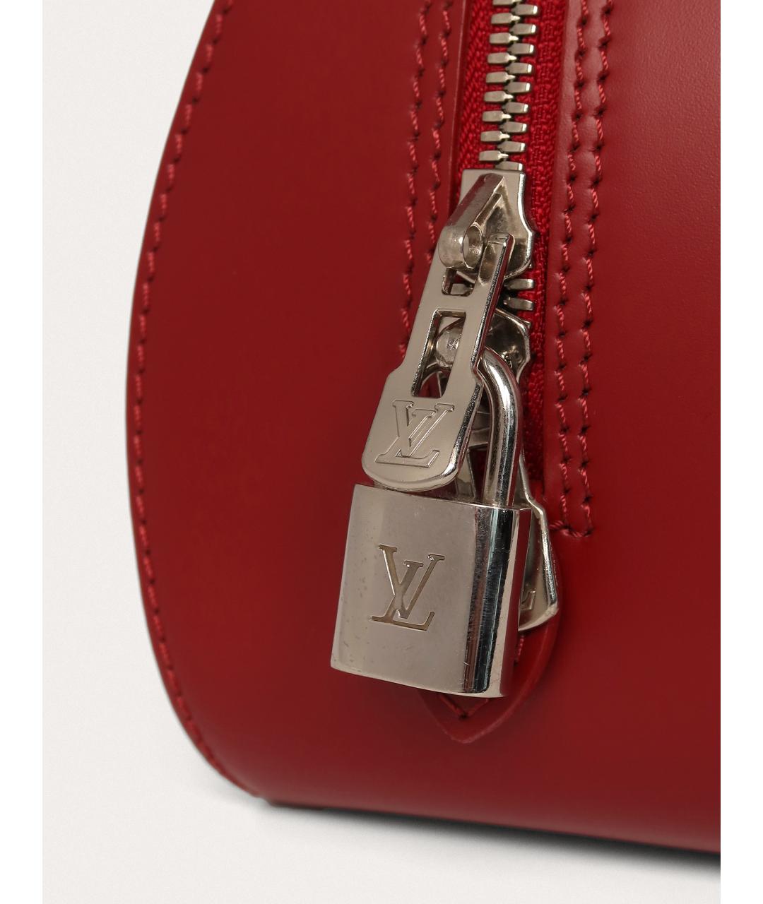LOUIS VUITTON Красная кожаная сумка с короткими ручками, фото 7