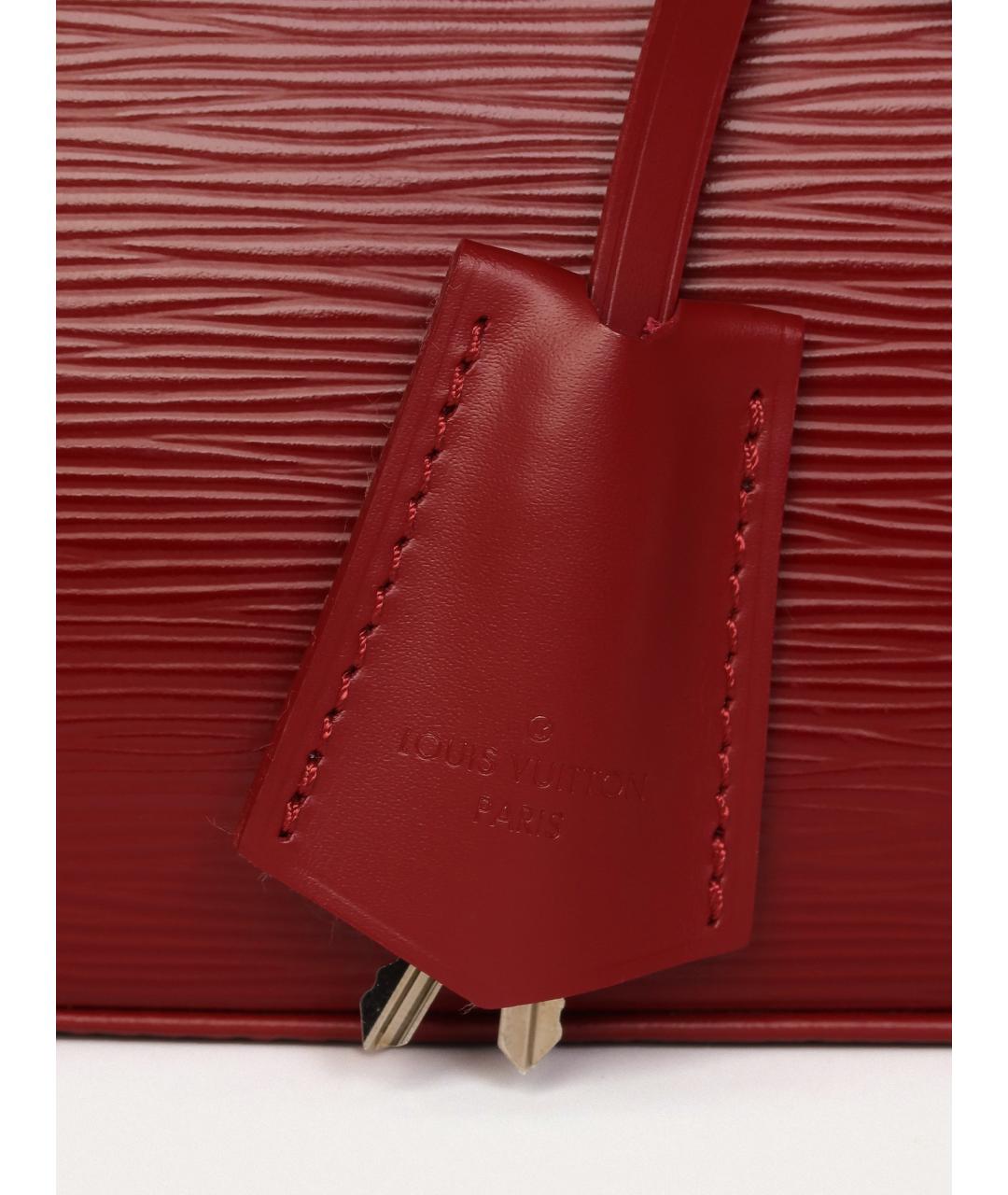 LOUIS VUITTON Красная кожаная сумка с короткими ручками, фото 5