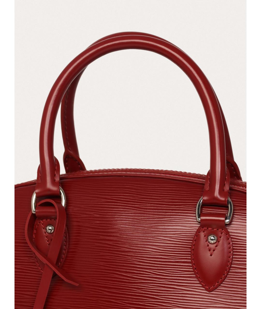 LOUIS VUITTON Красная кожаная сумка с короткими ручками, фото 6