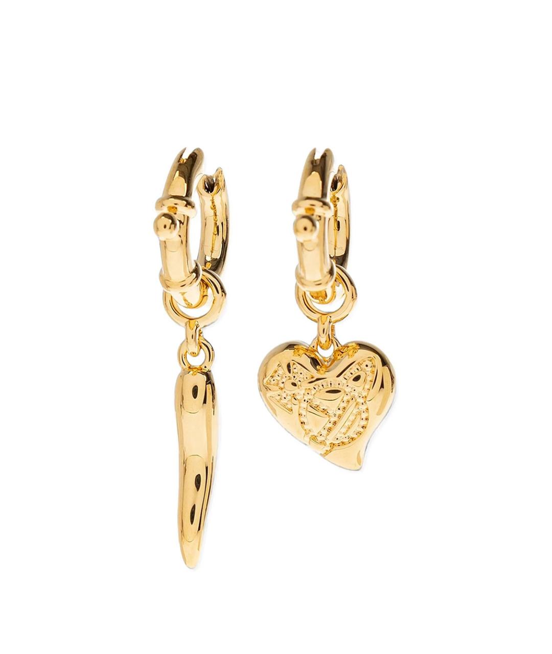 VIVIENNE WESTWOOD Золотые латунные серьги, фото 1