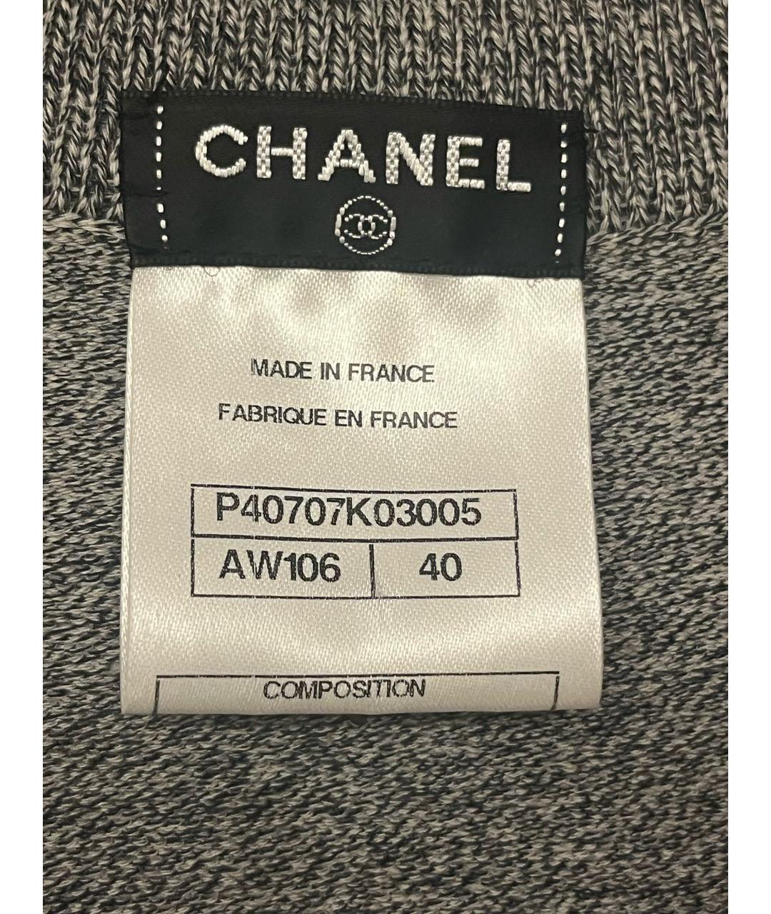 CHANEL Серое хлопковое повседневное платье, фото 3