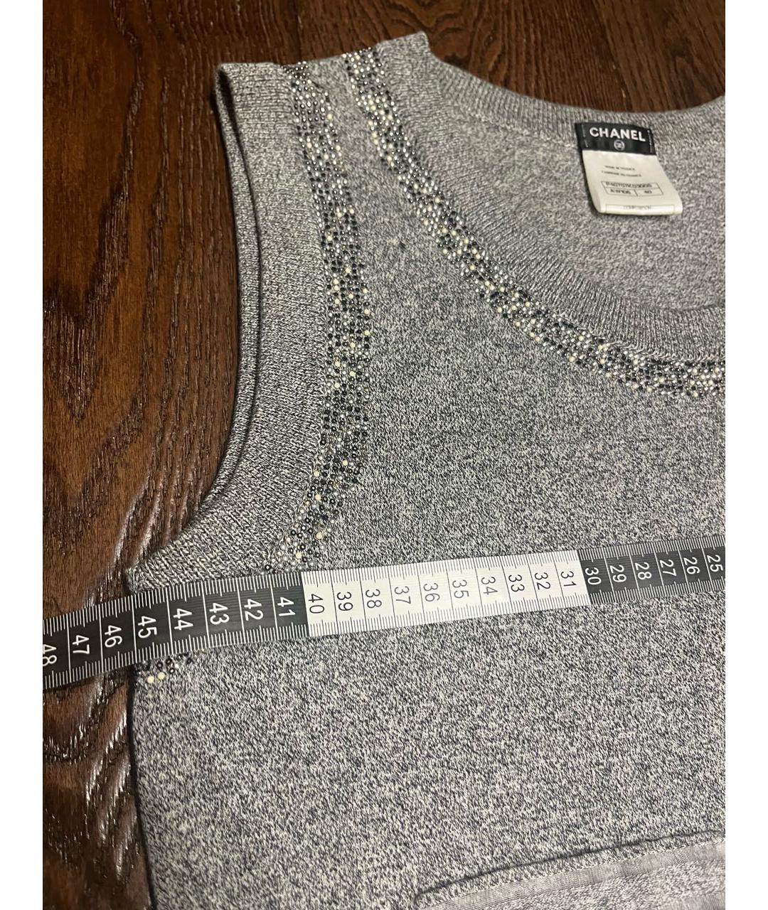 CHANEL Серое хлопковое повседневное платье, фото 6