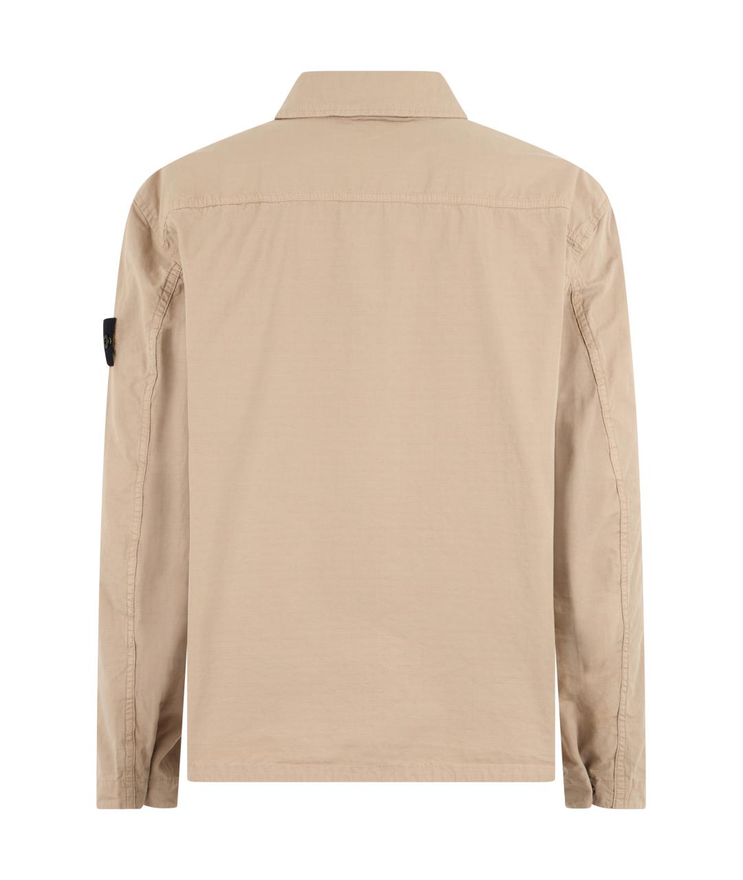 STONE ISLAND Бежевая хлопковая куртка, фото 2