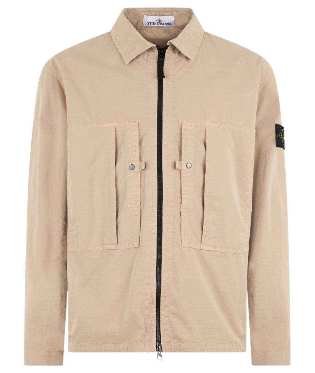 STONE ISLAND Бежевая хлопковая куртка, фото 1