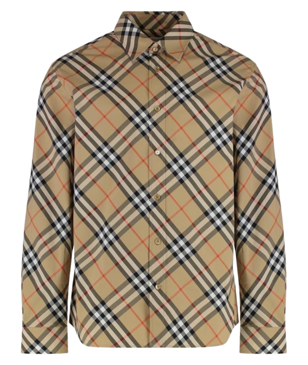 BURBERRY Бежевая хлопковая кэжуал рубашка, фото 1