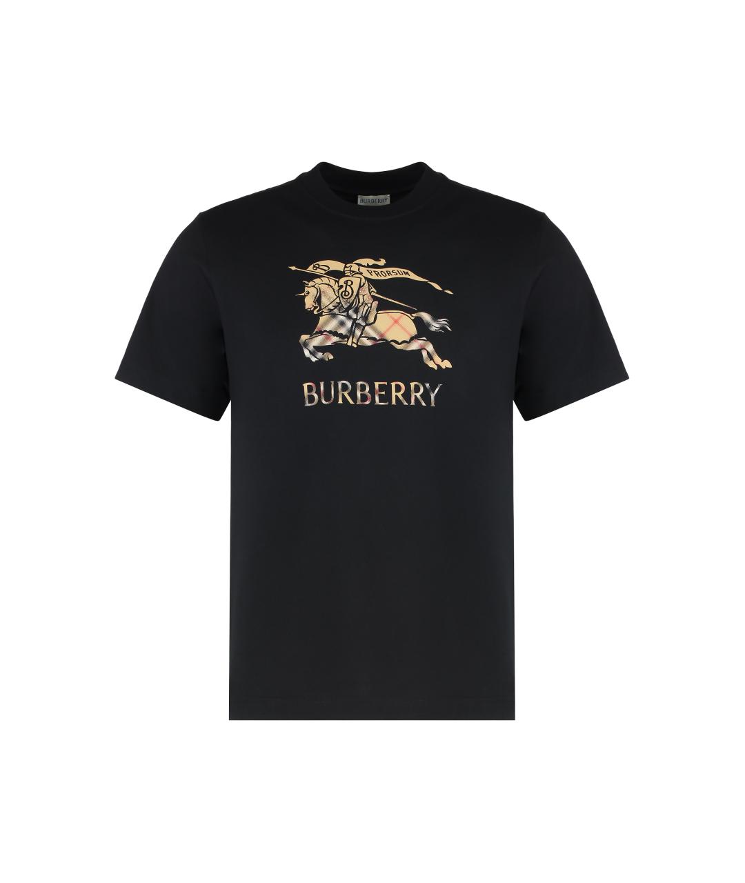 BURBERRY Черная хлопковая футболка, фото 1