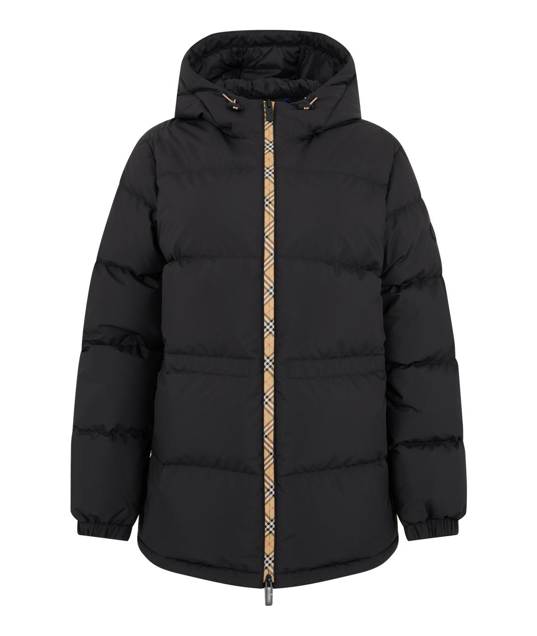 BURBERRY Черный полиэстеровый пуховик, фото 1