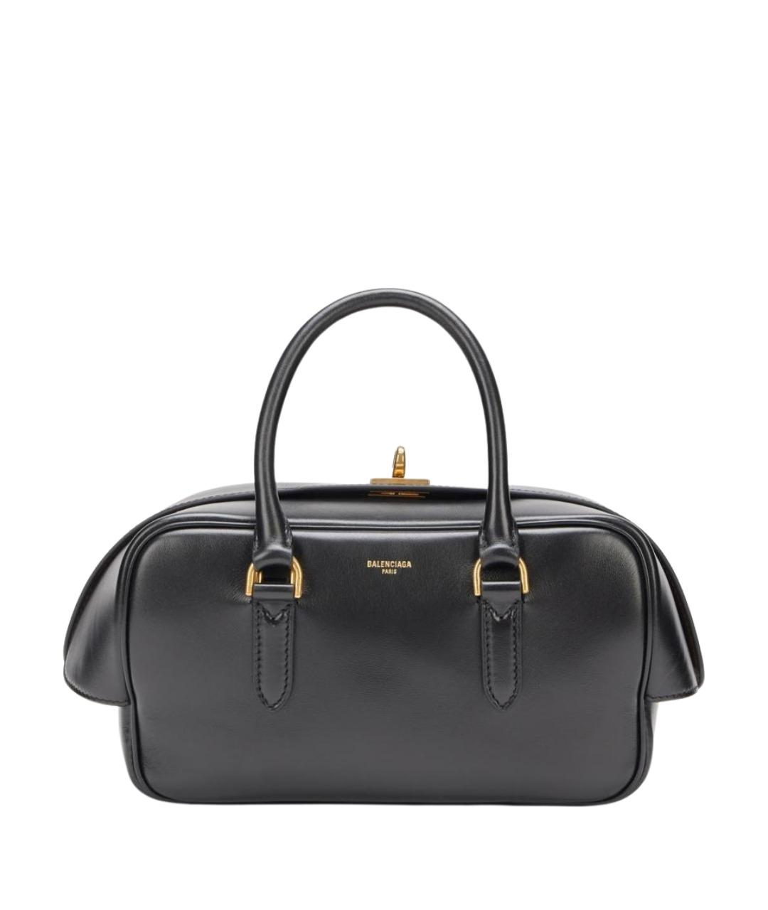 BALENCIAGA Черная кожаная сумка с короткими ручками, фото 1